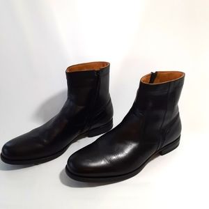 Florsheim Black Leather Ortholite Zip Ankle Boots